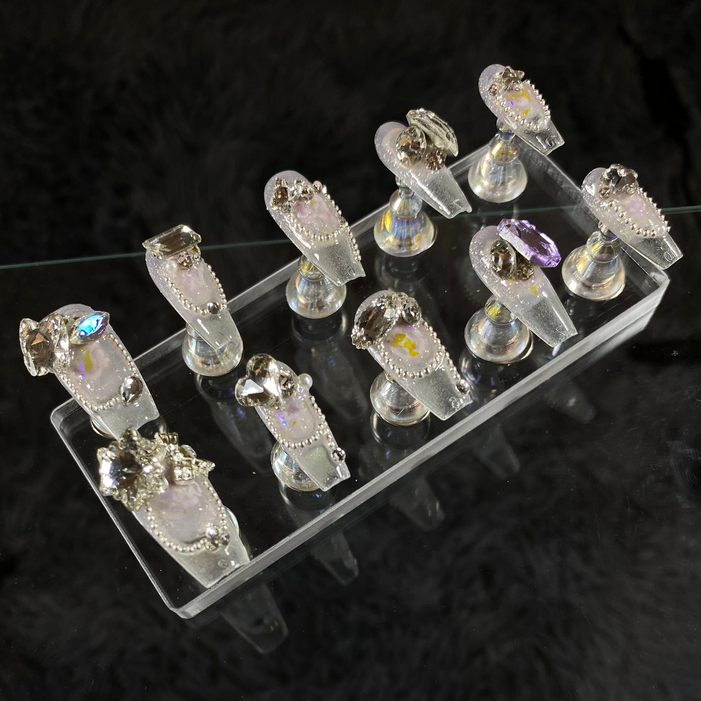 Lavender Crystal Shine Press-On Nails C004