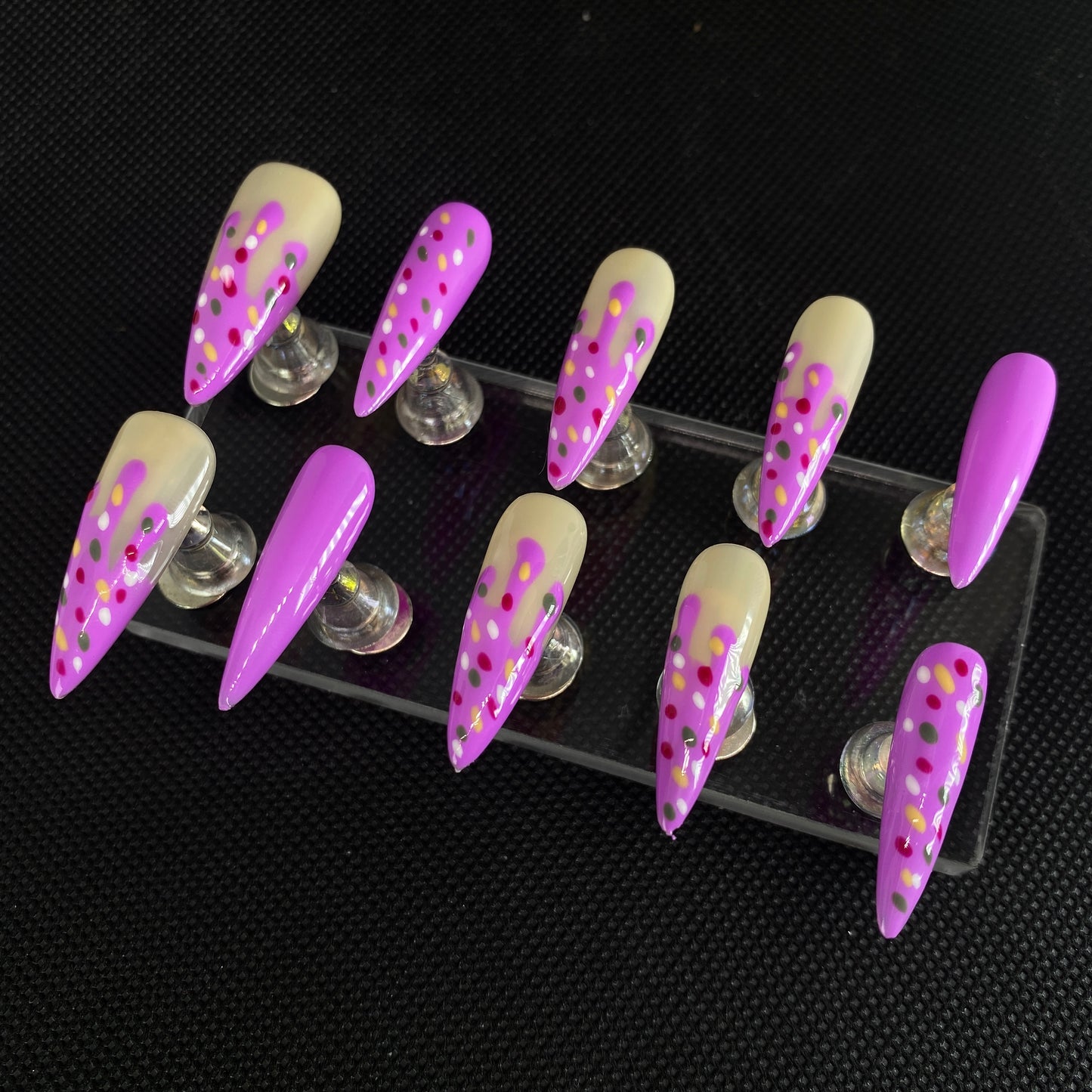 Frosty Delight handmade press on nail S0001
