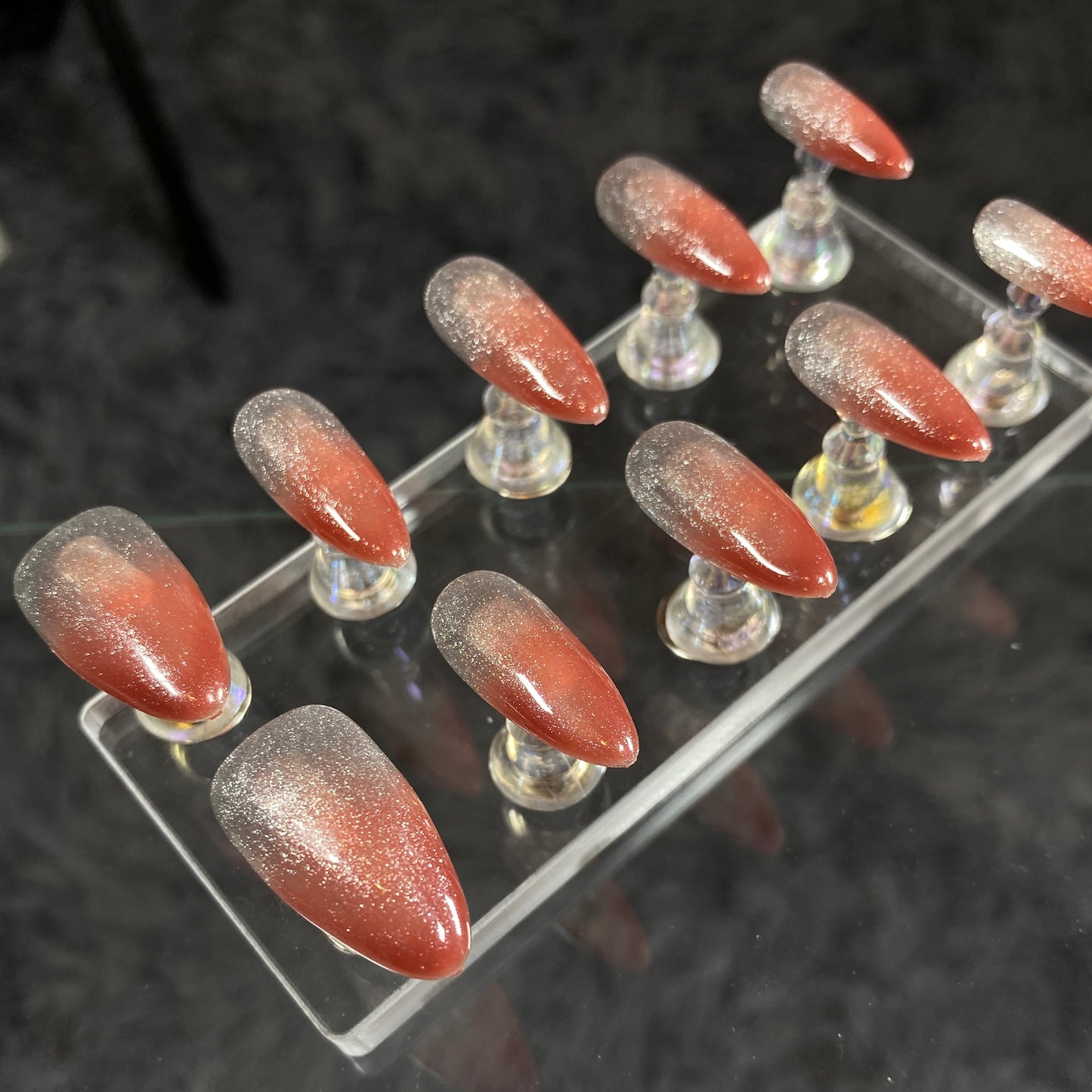 Red Silver Ombre A013