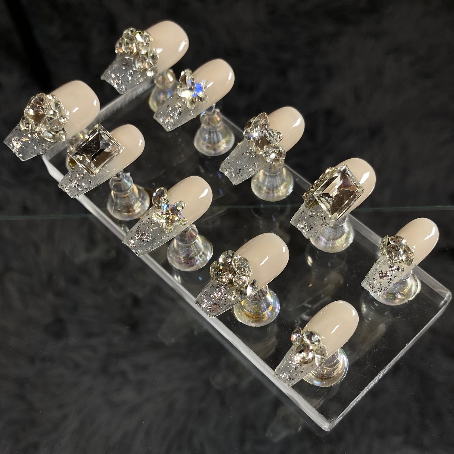 Glitz | Elegant Almond Shine French press on nailC038