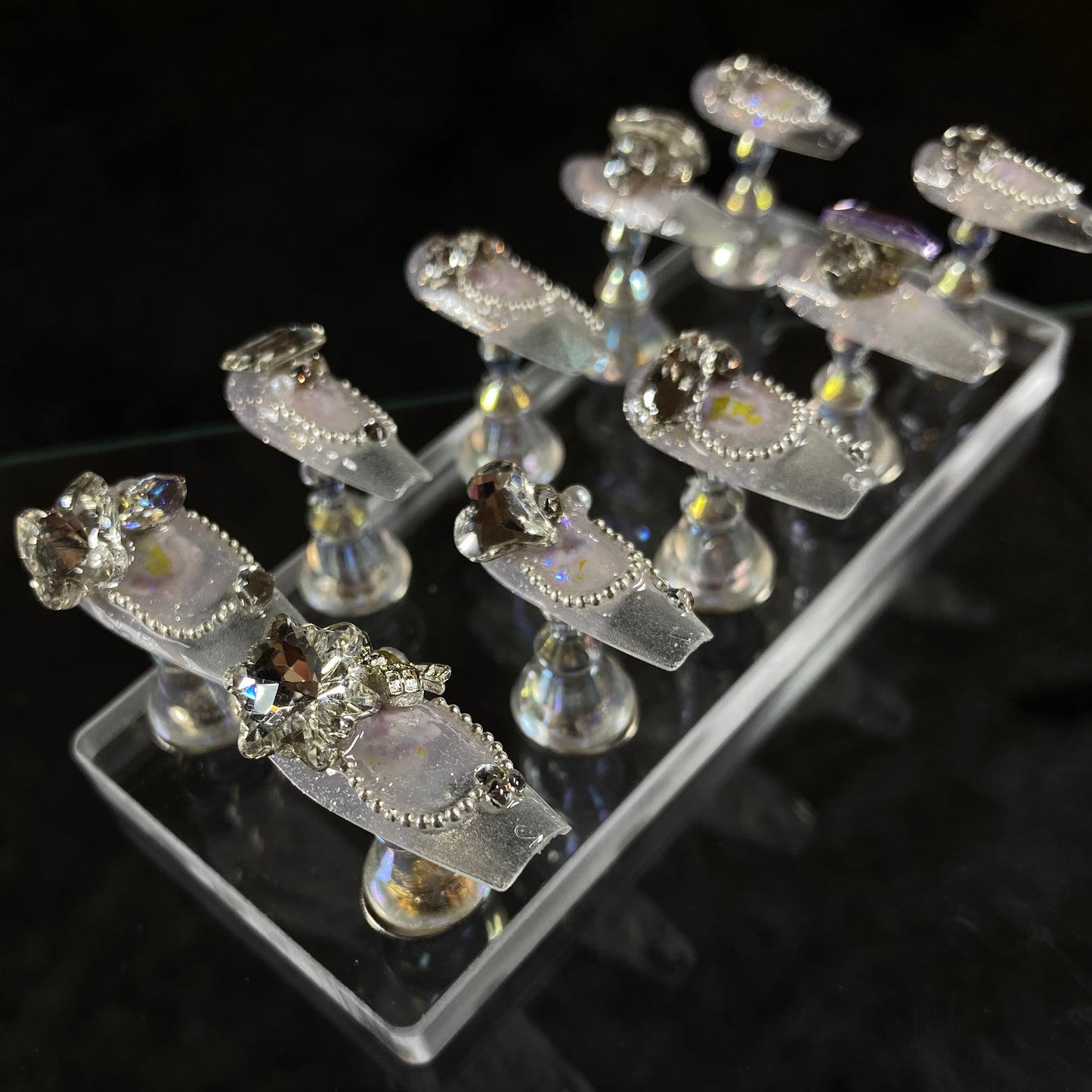 Lavender Crystal Shine Press-On Nails C004