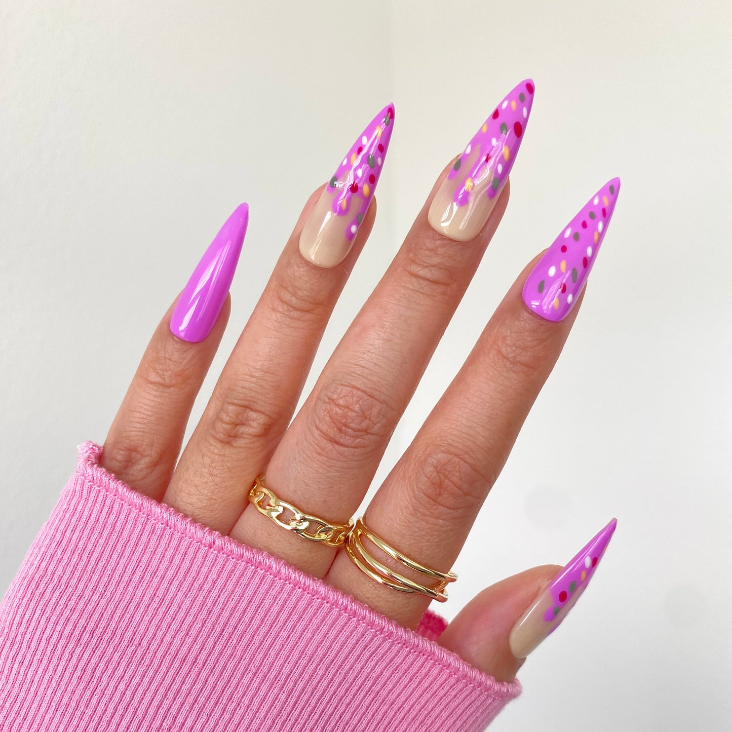 Frosty Delight handmade press on nail S0001