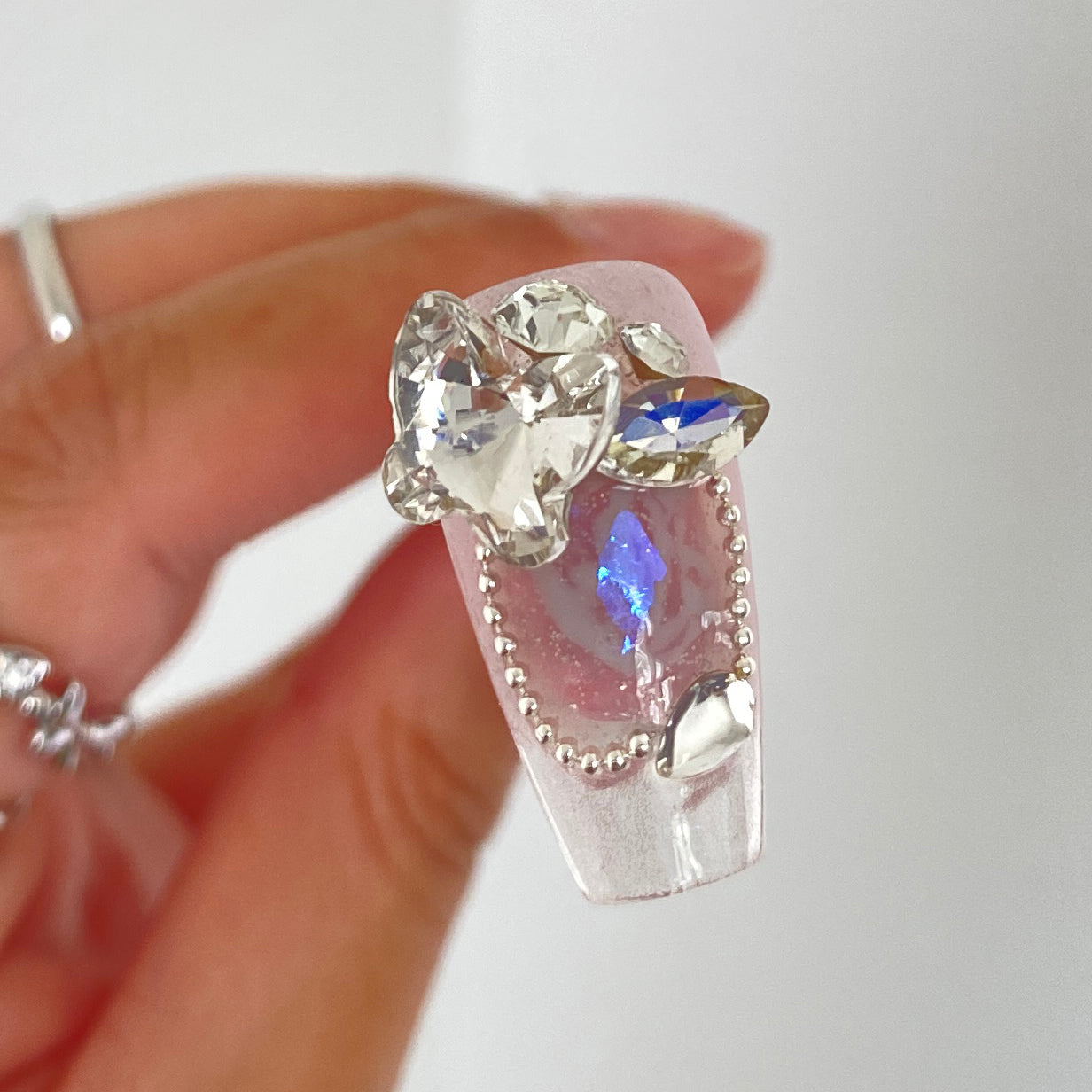 Lavender Crystal Shine Press-On Nails C004