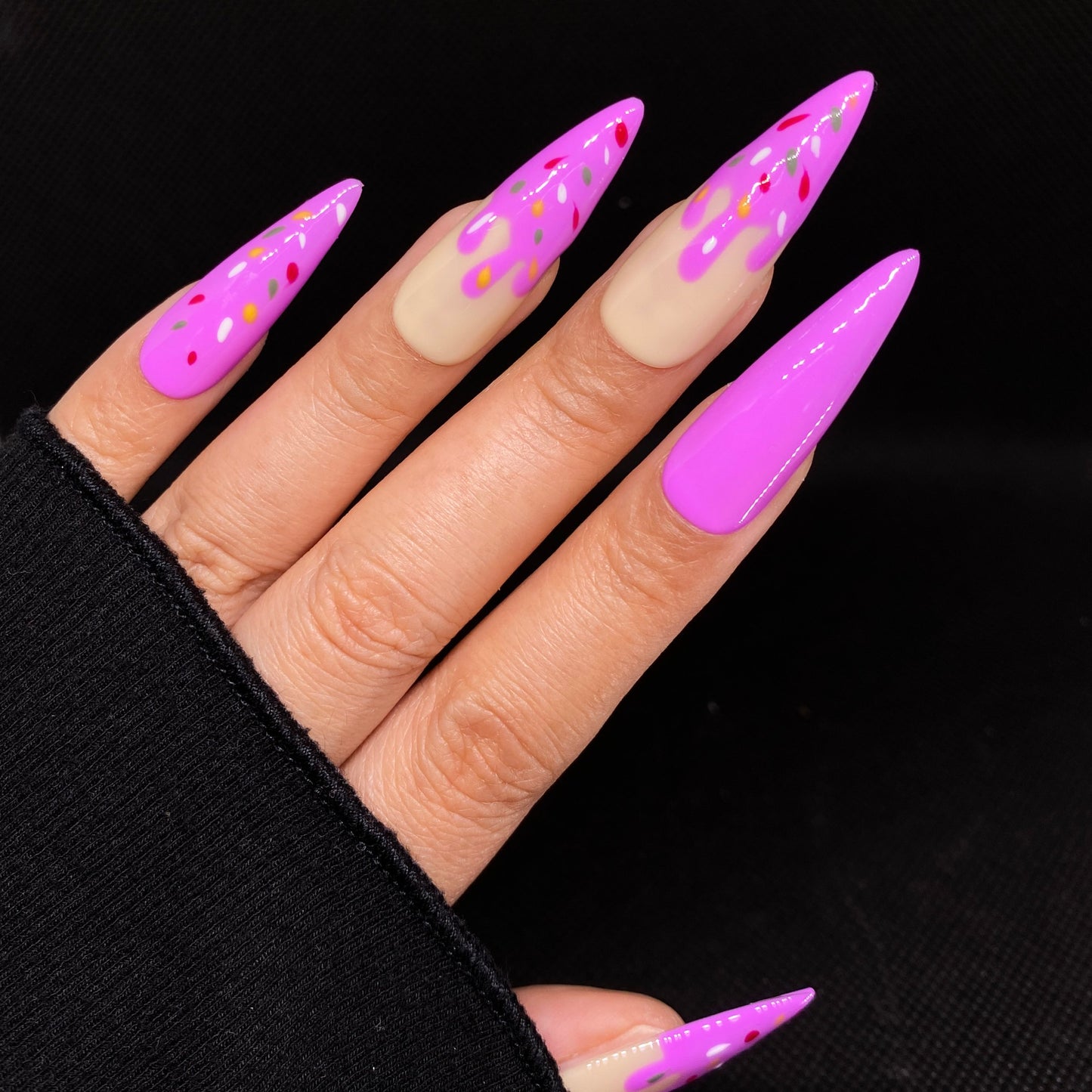 Frosty Delight handmade press on nail S0001