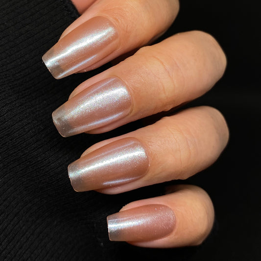 Champagne Lily  handmade press on nailC021