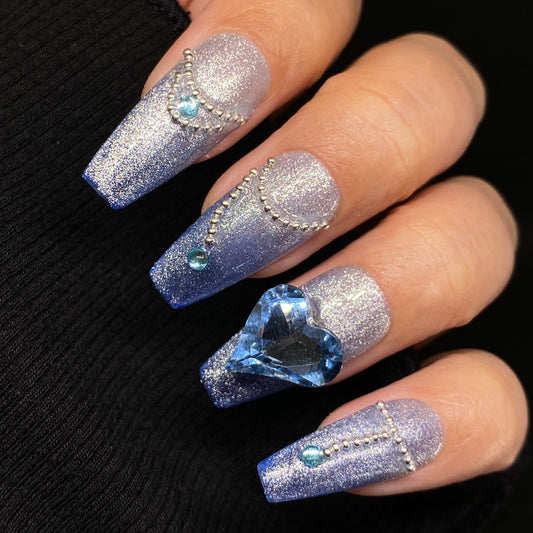 Frost Queen handmade press on nail C002